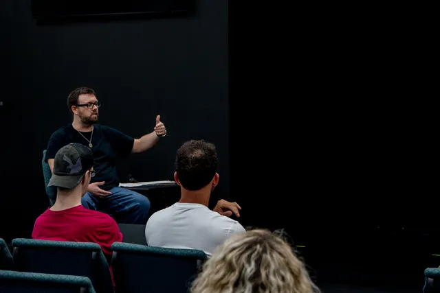 Coach Mike teaching communication and public speaking through improv in Stuart, Florida